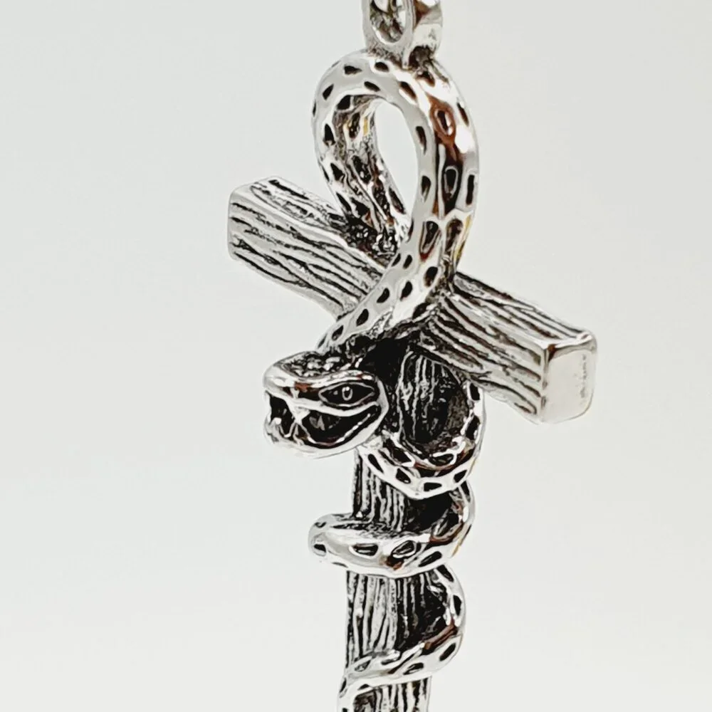 😍Gothic Snake Wrapped Cross Necklace for Men, BL55590026
